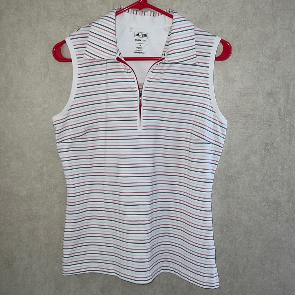 ❤️ Ladies Adidas Climalite Sleeveless 1/4 Zip Golf Polo Medium